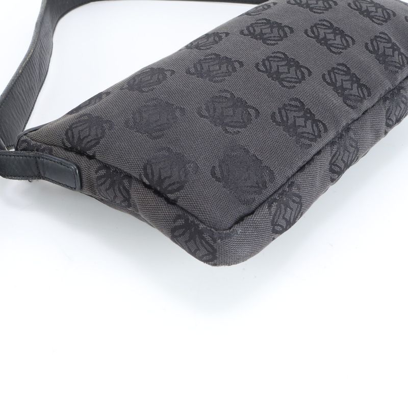 Loewe Anagram Repeat Leather Canvas Shoulder Bag