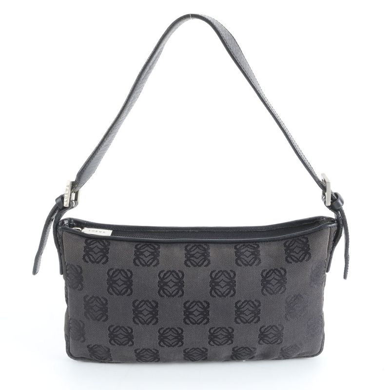 Loewe Anagram Repeat Leather Canvas Shoulder Bag