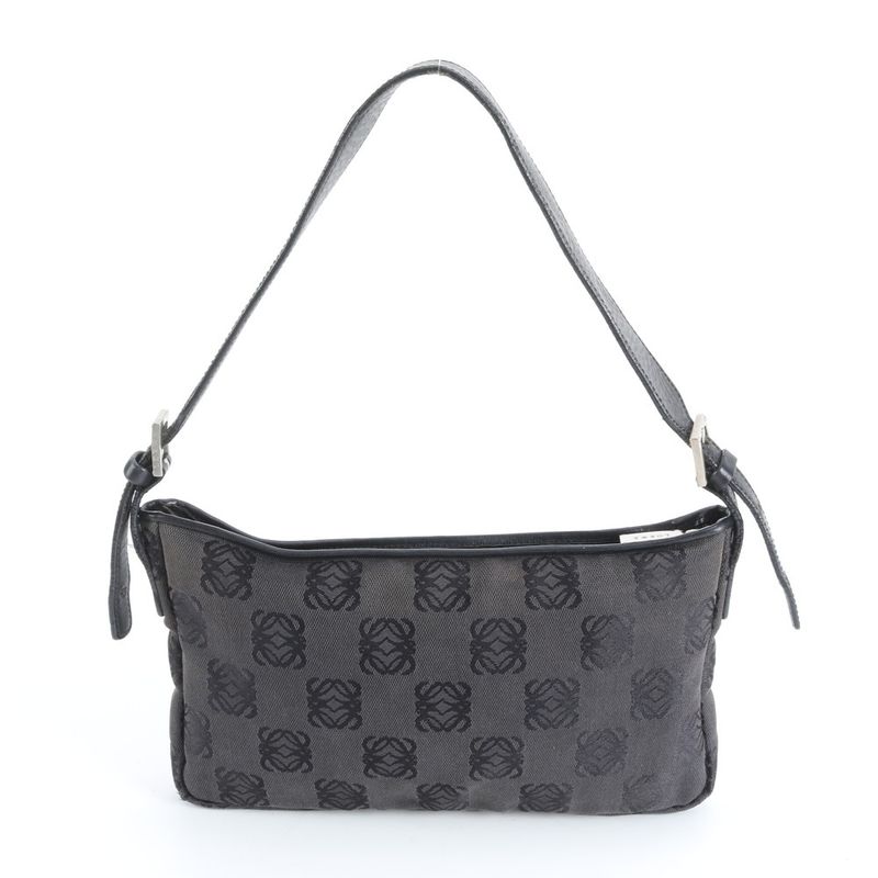 Loewe Anagram Repeat Leather Canvas Shoulder Bag