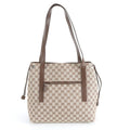 Gucci GG Canvas Leather Tote Shoulder Hand Brown
