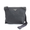 Prada Tessuto Nylon Triangle Logo Leather Shoulder Bag