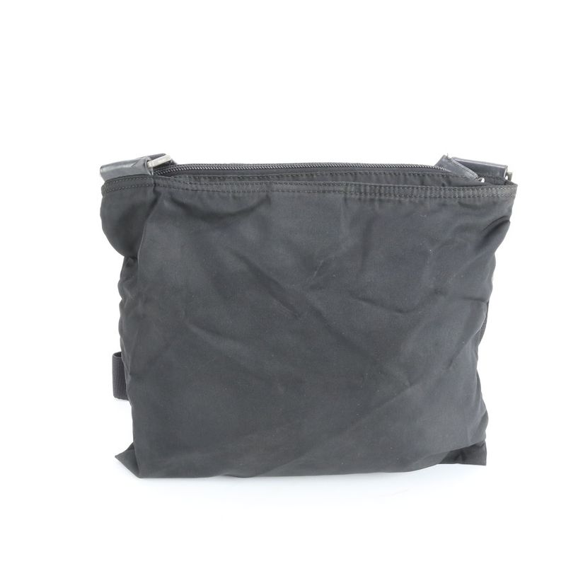 Prada Tessuto Nylon Triangle Logo Leather Shoulder Bag