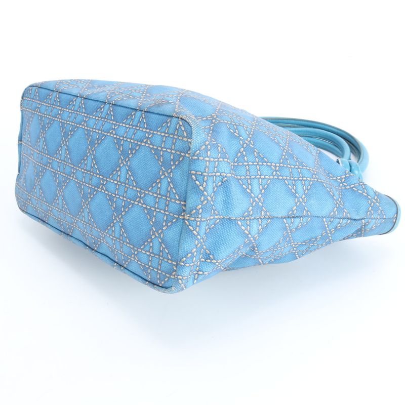 Dior Pana Leather Canvas Handbag Tote Rbm