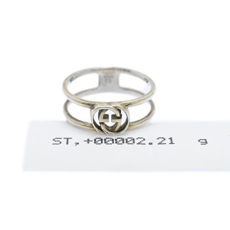 Gucci Signature Logo GG Ring 53 Silver
