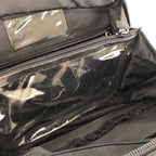 Prada Tessuto Black Silver Nylon Business Bag