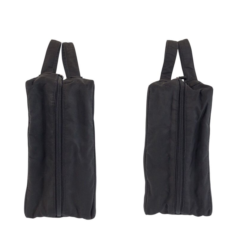 Prada Tessuto Black Silver Nylon Business Bag
