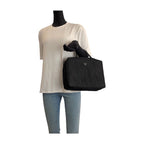 Prada Tessuto Black Silver Nylon Business Bag