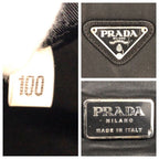 Prada Tessuto Black Silver Nylon Business Bag