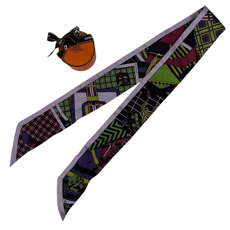Hermes Twilly Scarf Silk Purple