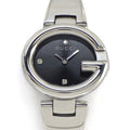 Gucci Watch Balloon 134.5 3 Point Diamond Index Oval Sunray Black