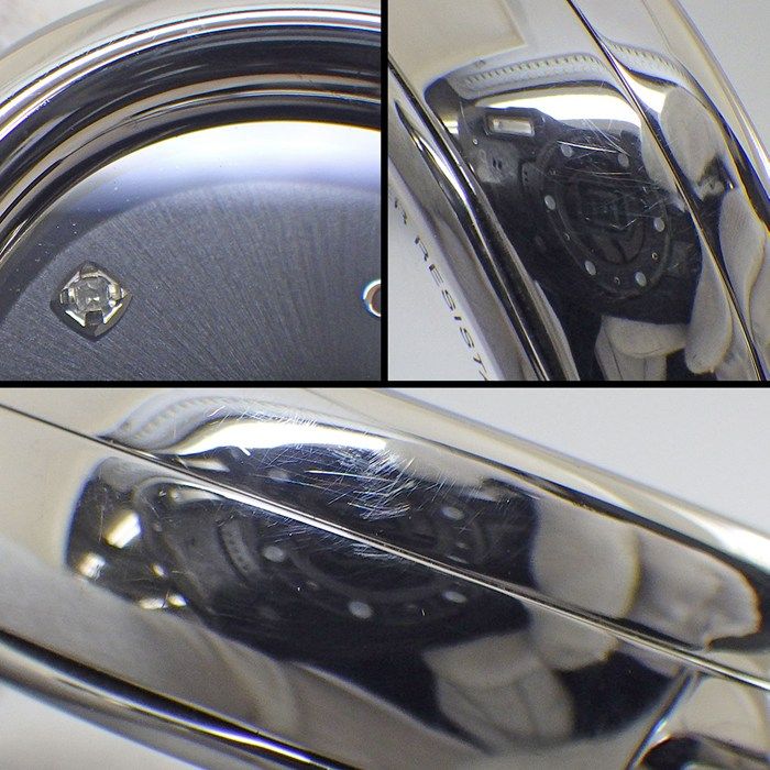 Gucci Watch Balloon 134.5 3 Point Diamond Index Oval Sunray Black