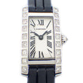 Cartier Watch Tank Longue Lanier Diamond Bezel Crown Roman Index