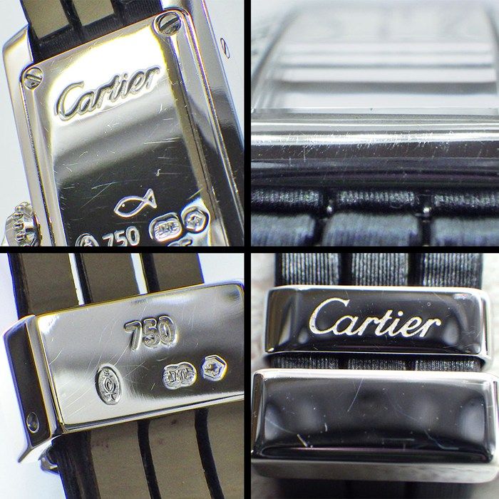 Cartier Watch Tank Longue Lanier Diamond Bezel Crown Roman Index