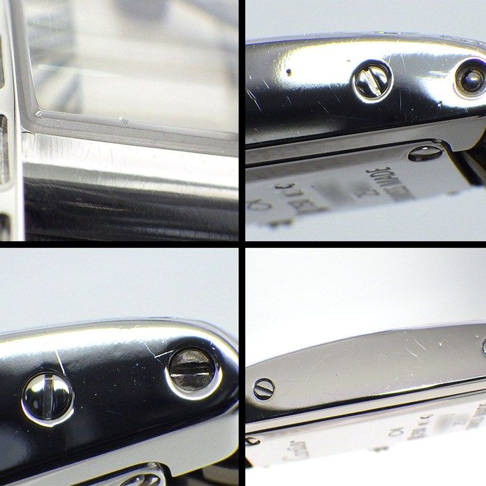 Cartier Watch Tank Longue Lanier Diamond Bezel Crown Roman Index