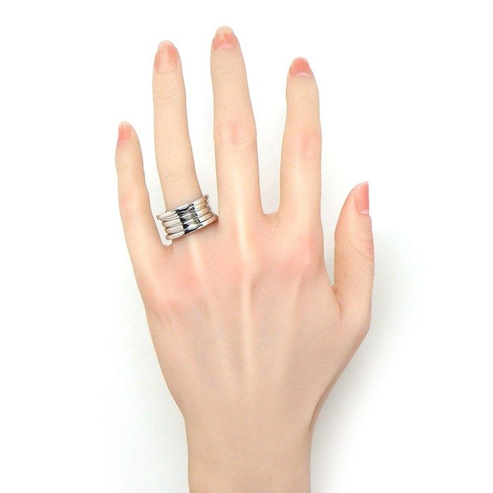 Bvlgari Ring B-zero One Band Logo 18K White Gold