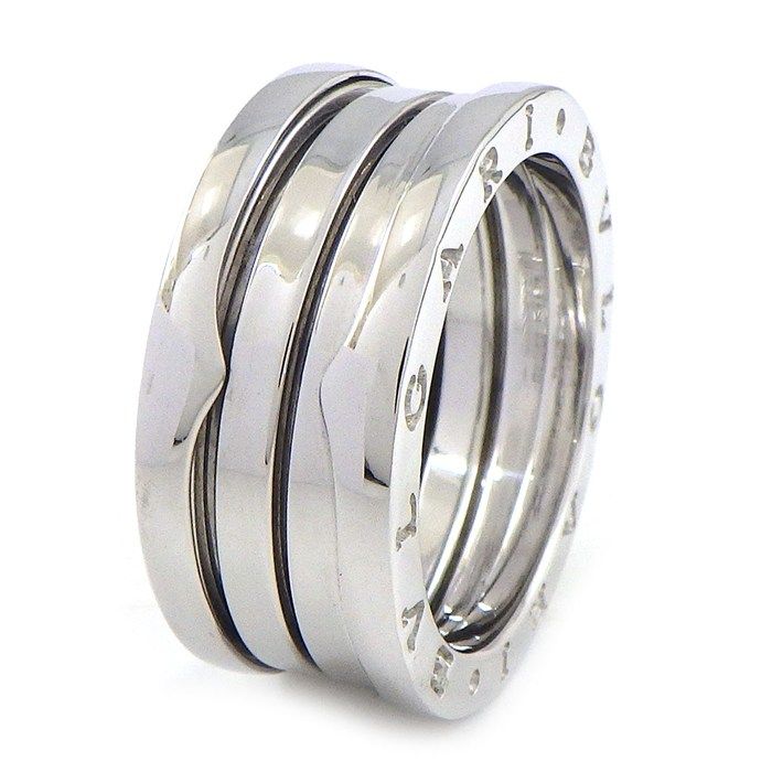 Bvlgari Ring B-zero One Band Logo 18K White Gold