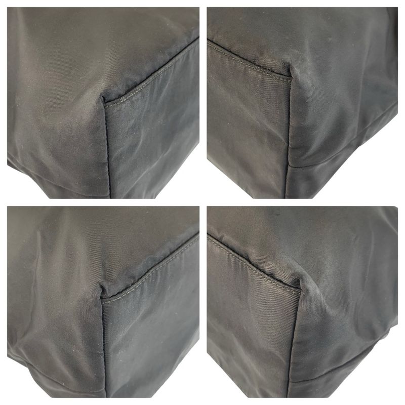 Prada Tessuto Black Silver Nylon Tote