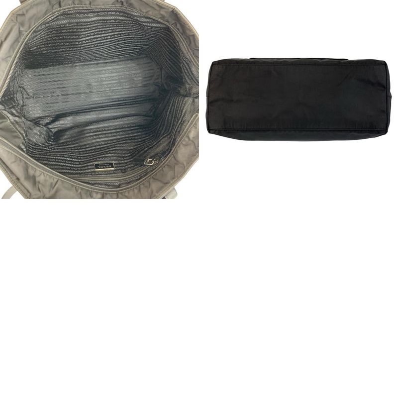Prada Tessuto Black Silver Nylon Tote