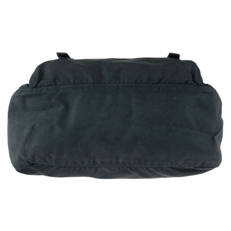 Prada Tessuto Black Silver Nylon Shoulder Bag