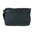 Prada Tessuto Black Silver Nylon Shoulder Bag