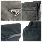 Prada Tessuto Black Silver Nylon Shoulder Bag
