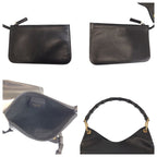 Gucci Bamboo Black Gold Leather 001 0 Shoulder Bag