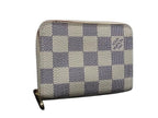Louis Vuitton Coin Case Zippy Purse White Damier Azur Gold