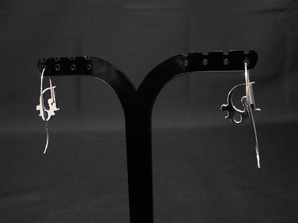 Dior Earrings Silver Metal Logo Hook Type