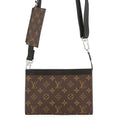 Louis Vuitton Shoulder Bag Monogram Macassar Gaston Wearable Wallet Brown Noir Black