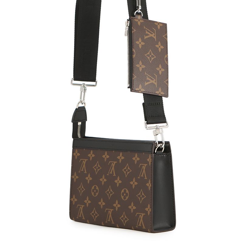 Louis Vuitton Shoulder Bag Monogram Macassar Gaston Wearable Wallet Brown Noir Black