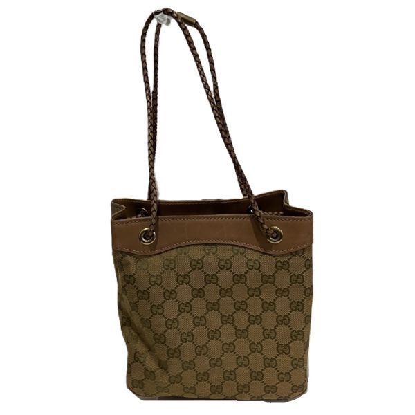 Gucci GG Canvas Leather Tote Shoulder Bag — view 2