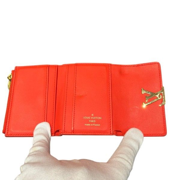 Louis Vuitton Taurillon Portefeuille Capucines XS Trifold Wallet Coral Tahiti — view 3