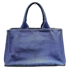 Prada Canapa Blue Canvas Tote — view 2
