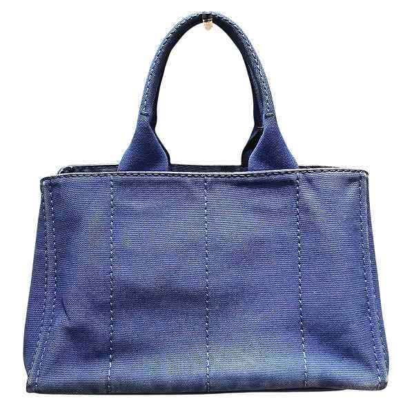 Prada Canapa Blue Canvas Tote — view 2