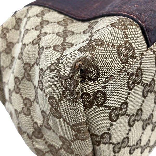Gucci Bamboo Tote Leather Canvas Beige Brown — view 7