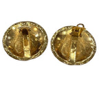 Chanel Quilted CC Logo Gold 23 Vintage Earrings — view 6