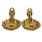 Chanel Faux Pearl Gold Circle Vintage Earrings — view 4