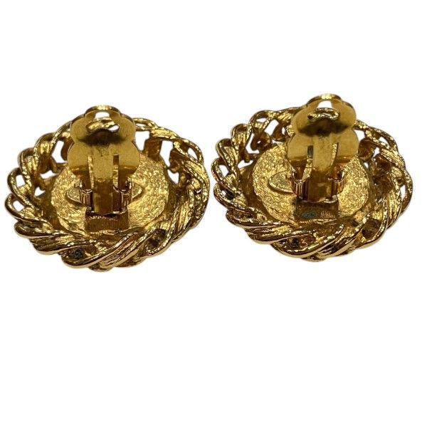 Chanel Faux Pearl Gold Circle Vintage Earrings — view 5
