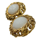 Chanel Faux Pearl Gold Circle Vintage Earrings — view 8