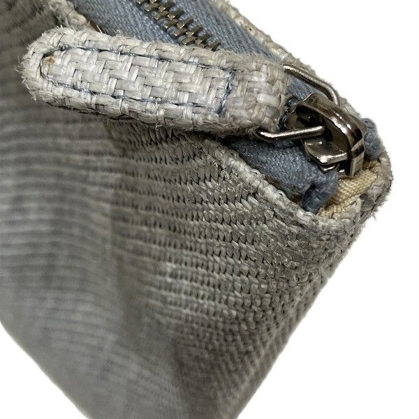 Chanel Deauville Pouch Raffia Light Gray — view 5