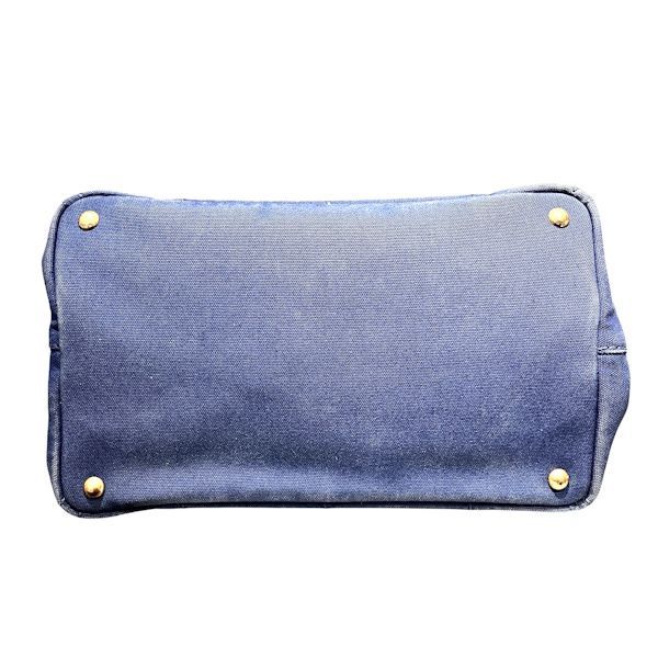 Prada Canapa Blue Canvas Tote — view 3