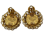 Chanel Faux Pearl Gold Circle Vintage Earrings — view 6