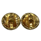 Chanel Quilted CC Logo Gold 23 Vintage Earrings — view 3