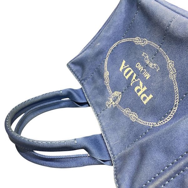 Prada Canapa Blue Canvas Tote — view 6