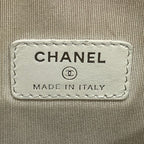 Chanel Deauville Pouch Raffia Light Gray — view 4