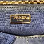 Prada Canapa Blue Canvas Tote — view 4