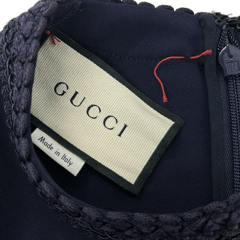 Gucci Dress 38 S Dark Navy Crew Dark