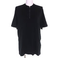 Hermes Workman Female Silver Metal Fittings Half Zip Short Sleeve Shirt Top Black Hat