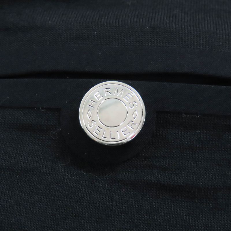 Hermes Workman Female Silver Metal Fittings Half Zip Short Sleeve Shirt Top Black Hat