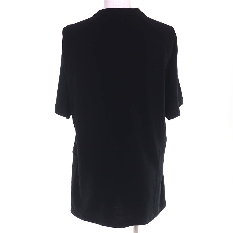 Hermes Workman Female Silver Metal Fittings Half Zip Short Sleeve Shirt Top Black Hat